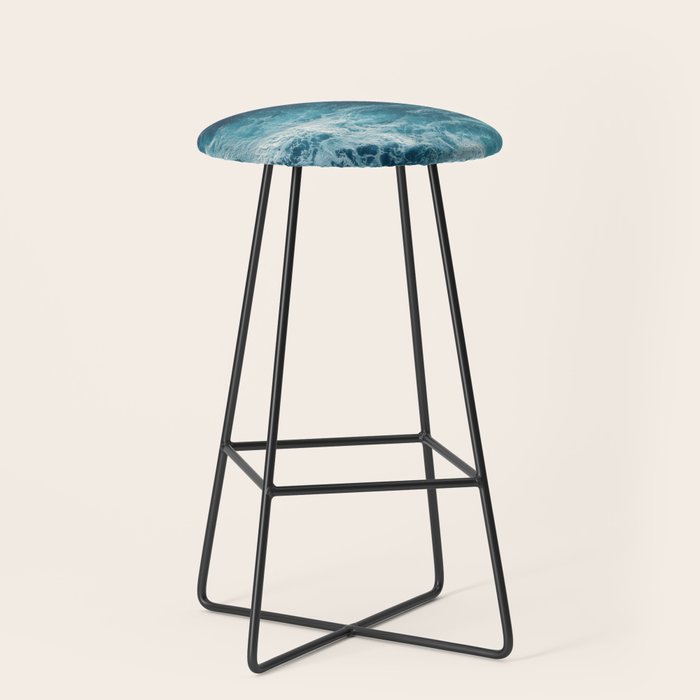 Celestial Currents Aerial Abstract of Ocean Foam Stool Gallery Image 1