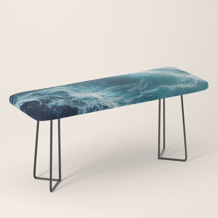 Celestial Currents Aerial Abstract of Ocean Foam Bench Gallery Image 1