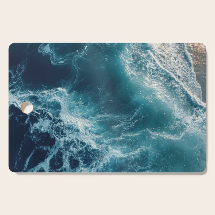 Celestial Currents Aerial Abstract of Ocean Foam Cutting Board Gallery Image 1
