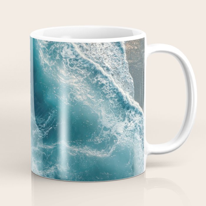 Celestial Currents Aerial Abstract of Ocean Foam Coffee Mug Gallery Image 1