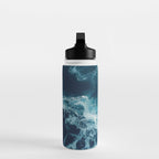 Celestial Currents Aerial Abstract of Ocean Foam Water Bottle Gallery Image 3