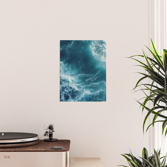 Celestial Currents Aerial Abstract of Ocean Foam Poster Gallery Image 2