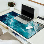 Celestial Currents Aerial Abstract of Ocean Foam Desk Mat Gallery Image 2