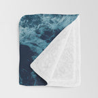Celestial Currents Aerial Abstract of Ocean Foam Throw Blanket Gallery Image 3