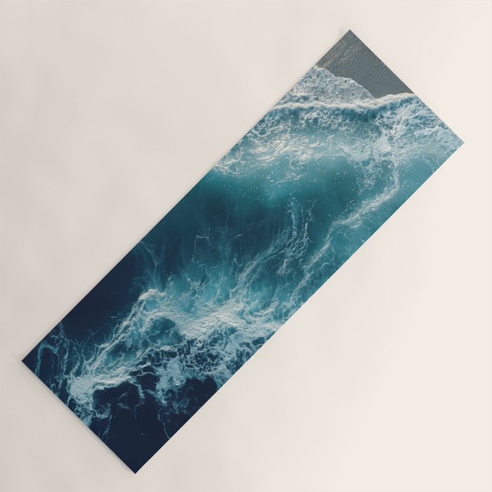 Celestial Currents Aerial Abstract of Ocean Foam Yoga Mat Gallery Image 1