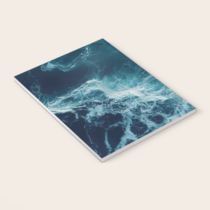 Celestial Currents Aerial Abstract of Ocean Foam Notebook Gallery Image 3