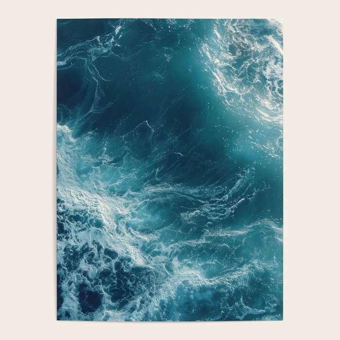 Celestial Currents Aerial Abstract of Ocean Foam Poster Gallery Image 4