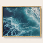 Celestial Currents Aerial Abstract of Ocean Foam Serving Tray Gallery Image 1