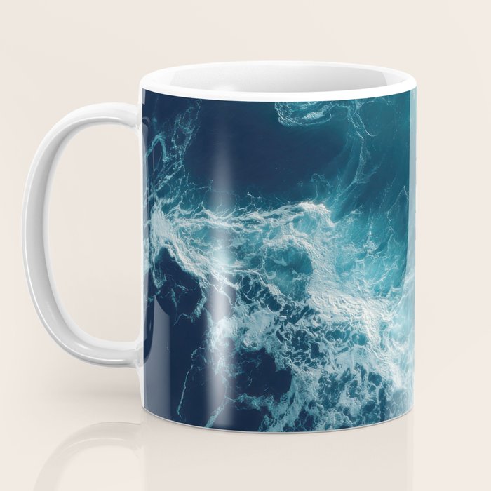 Celestial Currents Aerial Abstract of Ocean Foam Coffee Mug Gallery Image 3