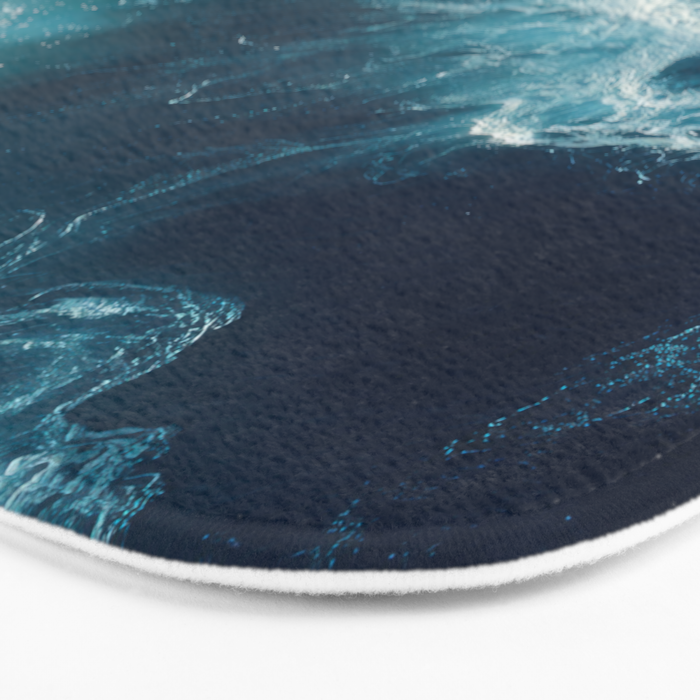 Celestial Currents Aerial Abstract of Ocean Foam Bath Mat Gallery Image 3