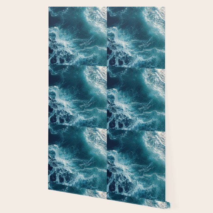 Celestial Currents Aerial Abstract of Ocean Foam Wallpaper Gallery Image 2