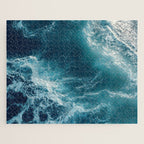 Celestial Currents Aerial Abstract of Ocean Foam Jigsaw Puzzle Gallery Image 1