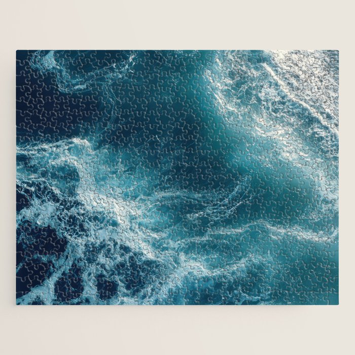 Celestial Currents Aerial Abstract of Ocean Foam Jigsaw Puzzle Gallery Image 1