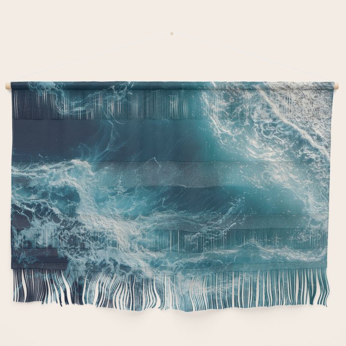 Celestial Currents Aerial Abstract of Ocean Foam Wall Hanging Gallery Image 1