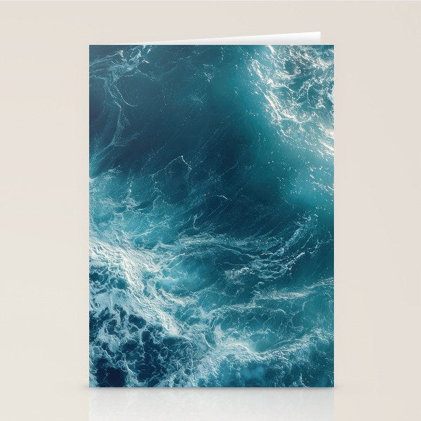 Celestial Currents Aerial Abstract of Ocean Foam Stationery Card Gallery Image 2
