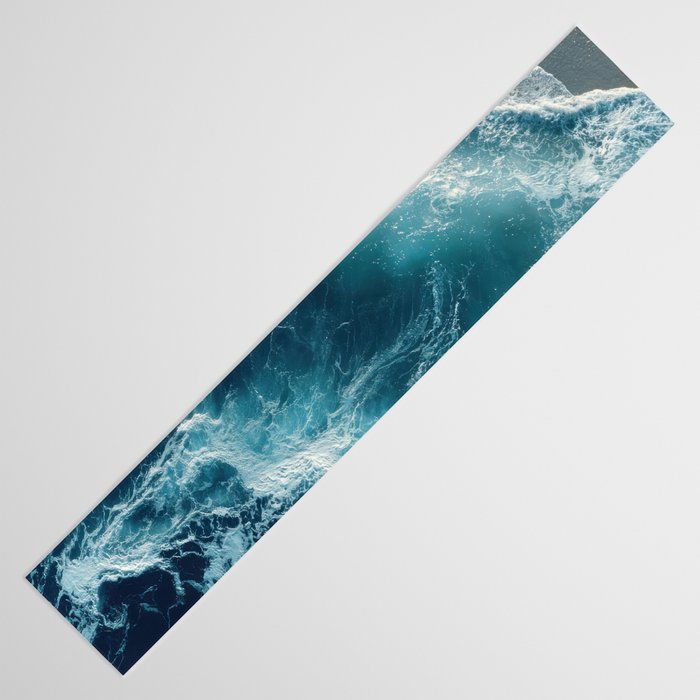 Celestial Currents Aerial Abstract of Ocean Foam Table Runner Gallery Image 3