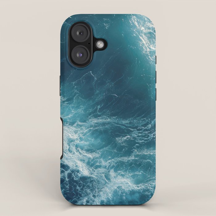 Celestial Currents Aerial Abstract of Ocean Foam iPhone Case