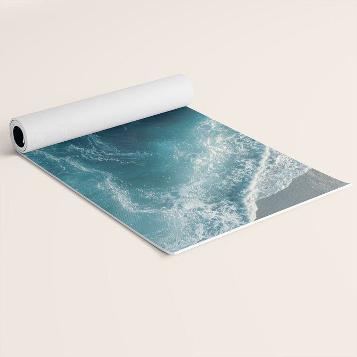 Celestial Currents Aerial Abstract of Ocean Foam Yoga Mat Gallery Image 2