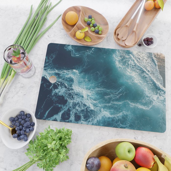 Celestial Currents Aerial Abstract of Ocean Foam Cutting Board Gallery Image 2