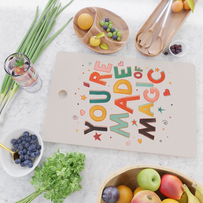 You Are Made Of Magic - colorful letters Cutting Board Gallery Image 2