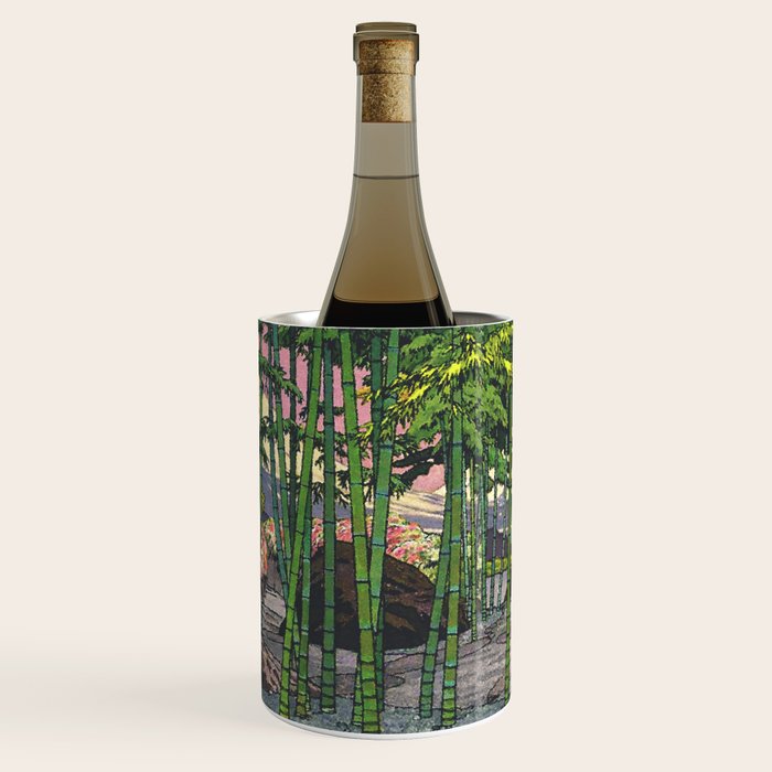 Through the Nishigi Forest - Nature Ukiyo Landscape in Green & Pink Wine Chiller Gallery Image 1