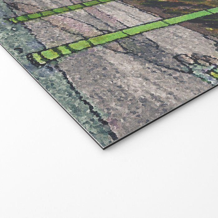 Through the Nishigi Forest - Nature Ukiyo Landscape in Green & Pink Welcome Mat Gallery Image 2