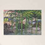 Through the Nishigi Forest - Nature Ukiyo Landscape in Green & Pink Welcome Mat Gallery Image 1