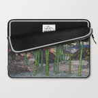 Through the Nishigi Forest - Nature Ukiyo Landscape in Green & Pink Laptop Sleeve Gallery Image 2