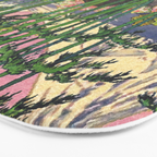 Through the Nishigi Forest - Nature Ukiyo Landscape in Green & Pink Bath Mat Gallery Image 3