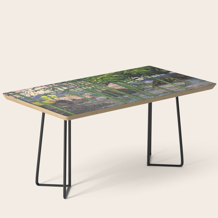 Through the Nishigi Forest - Nature Ukiyo Landscape in Green & Pink Coffee Table Gallery Image 1