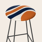 Abstract Shapes 66 in Vintage Orange and Navy Blue Stool Gallery Image 2
