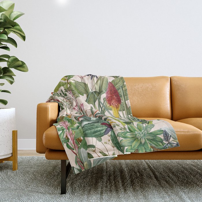 Tropical Flora II Throw Blanket Gallery Image 1