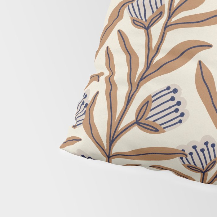 Bellflower Pattern / Brown, Ivory & Grey Pillow Sham Gallery Image 4