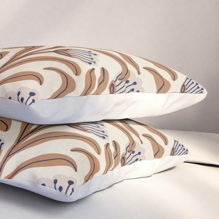 Bellflower Pattern / Brown, Ivory & Grey Pillow Sham Gallery Image 3