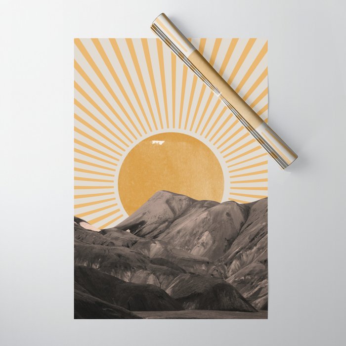 Abstract Landscape, Mountain and Sunshine Wrapping Paper Gallery Image 1