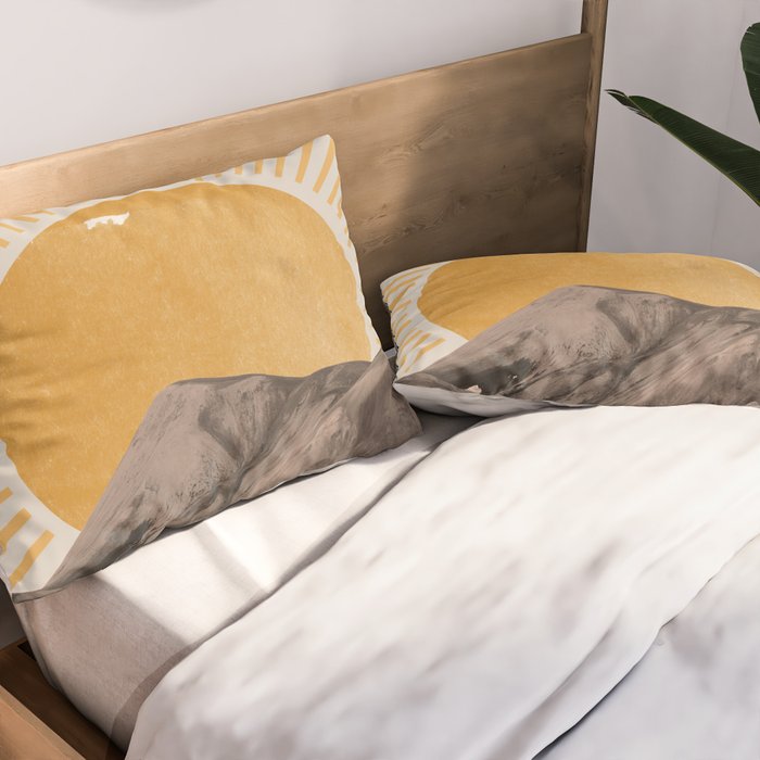Abstract Landscape, Mountain and Sunshine Pillow Sham Gallery Image 2