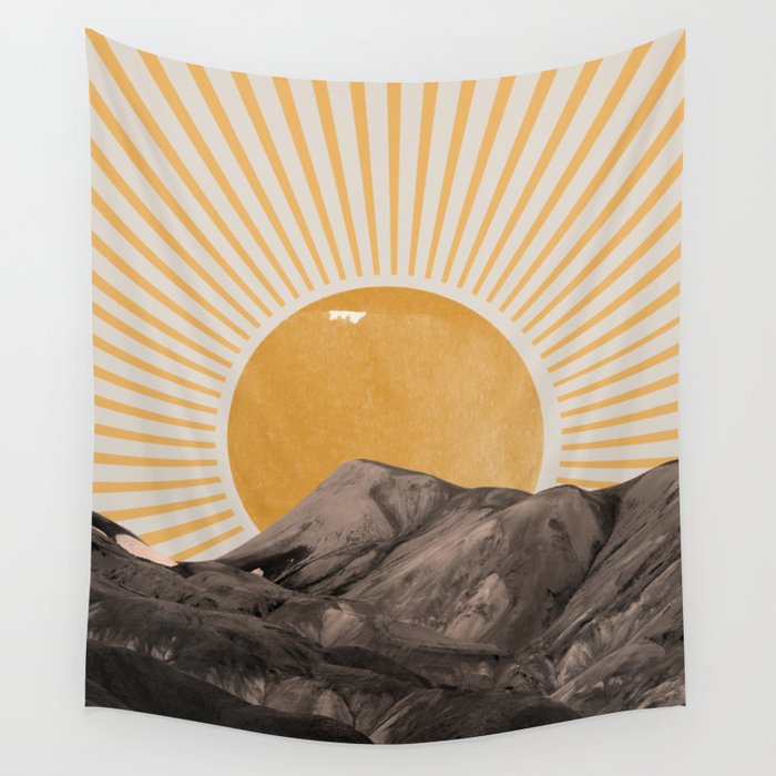 Abstract Landscape, Mountain and Sunshine Wall Tapestry Gallery Image 1