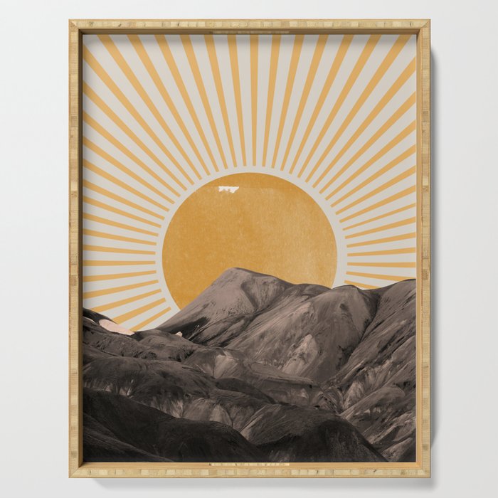 Abstract Landscape, Mountain and Sunshine Serving Tray Gallery Image 1