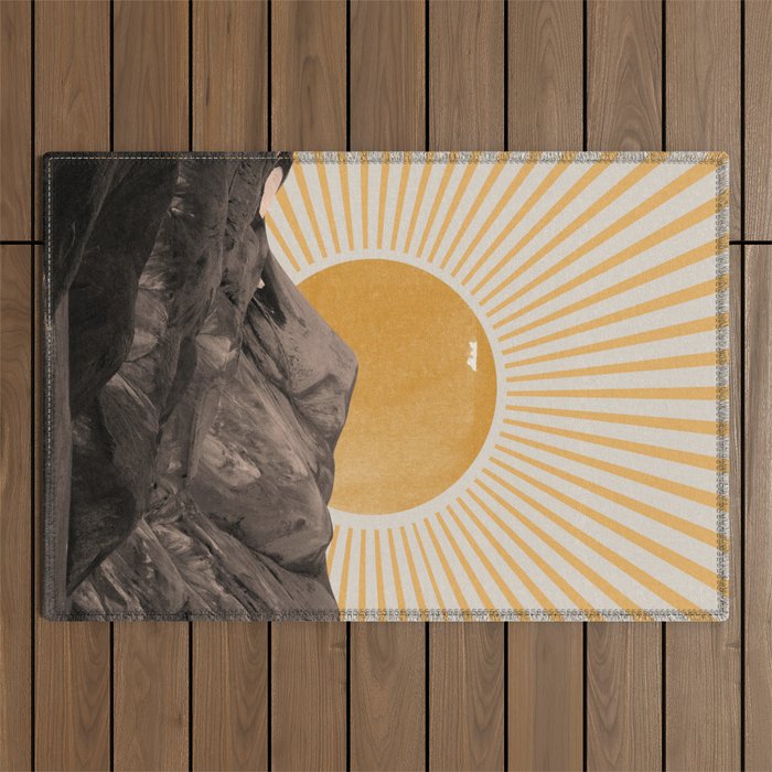 Abstract Landscape, Mountain and Sunshine Outdoor Rug Gallery Image 1