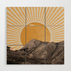 Abstract Landscape, Mountain and Sunshine Wood Wall Art Gallery Image 1