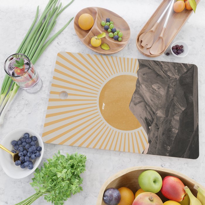 Abstract Landscape, Mountain and Sunshine Cutting Board Gallery Image 2