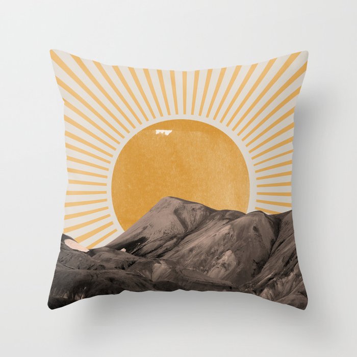 Abstract Landscape, Mountain and Sunshine Throw Pillow Gallery Image 6