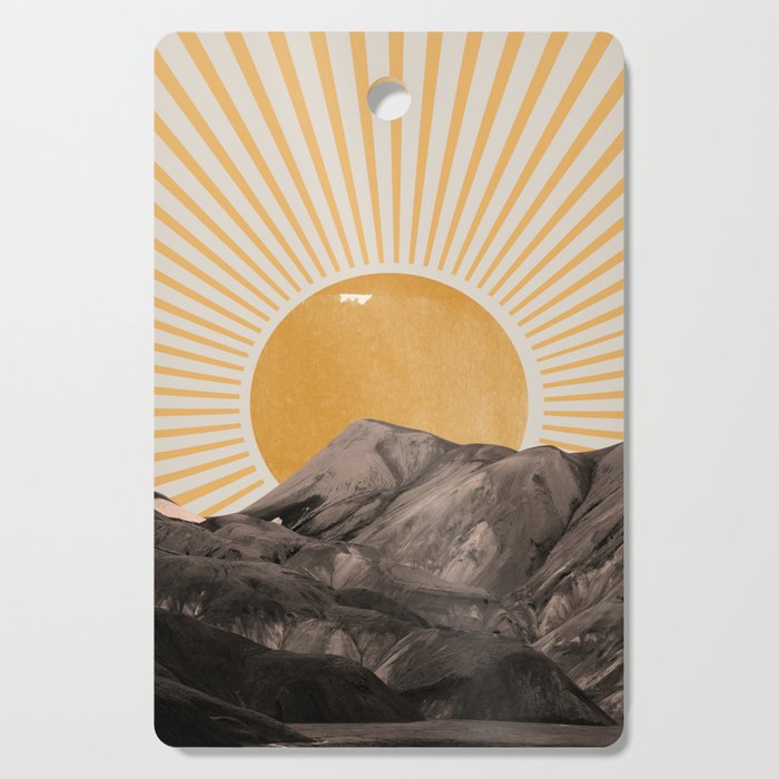 Abstract Landscape, Mountain and Sunshine Cutting Board Gallery Image 1