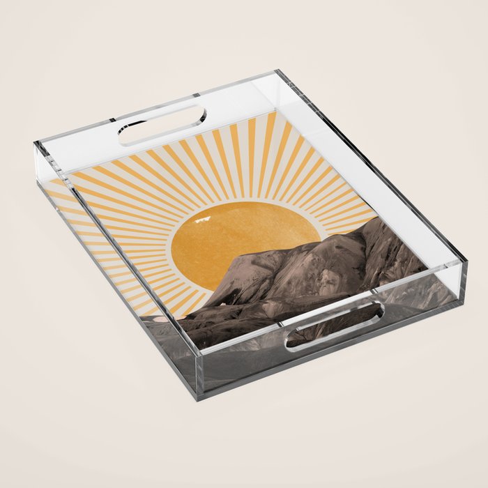 Abstract Landscape, Mountain and Sunshine Acrylic Tray Gallery Image 1