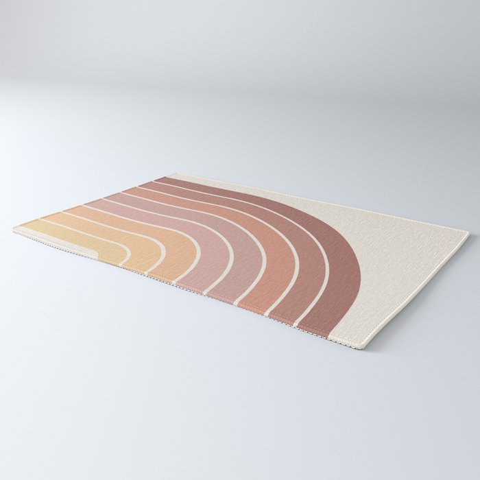 Gradient Arch VII Earthy Pastel Mid Century Modern Rainbow Rug Gallery Image 3