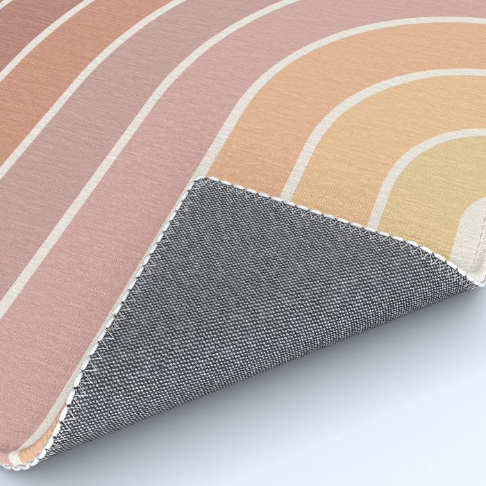 Gradient Arch VII Earthy Pastel Mid Century Modern Rainbow Rug Gallery Image 4