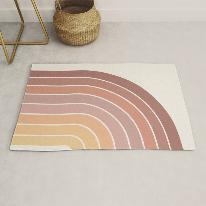 Gradient Arch VII Earthy Pastel Mid Century Modern Rainbow Rug Gallery Image 1