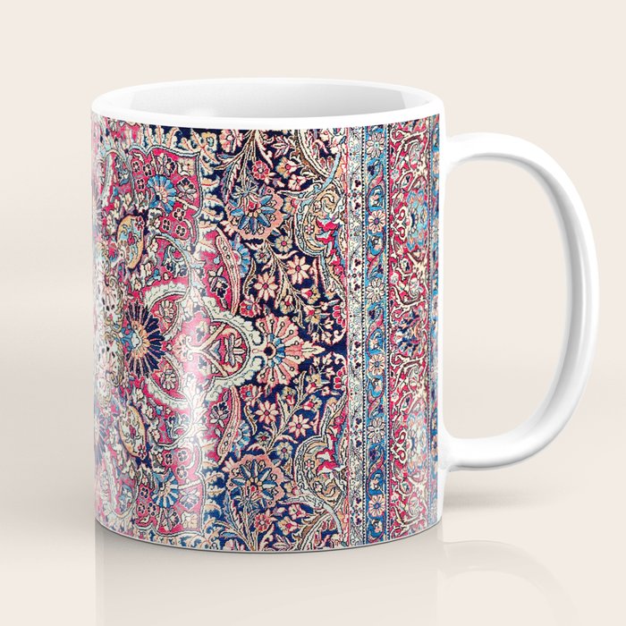 Kashan Central Persian Rug Print Coffee Mug Gallery Image 1