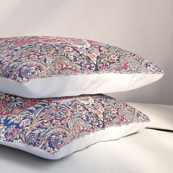 Kashan Central Persian Rug Print Pillow Sham Gallery Image 3