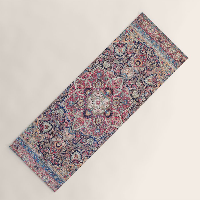 Kashan Central Persian Rug Print Yoga Mat Gallery Image 1